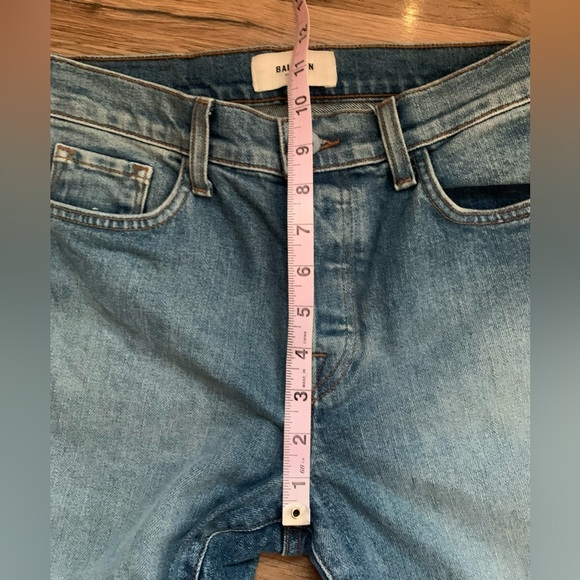 Baldwin Kansas City  The Maxwell Cropped Kick Flare Jeans Raw Hem EUC Size-28 - Picture 12 of 15